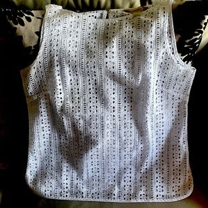 White periforated tank top